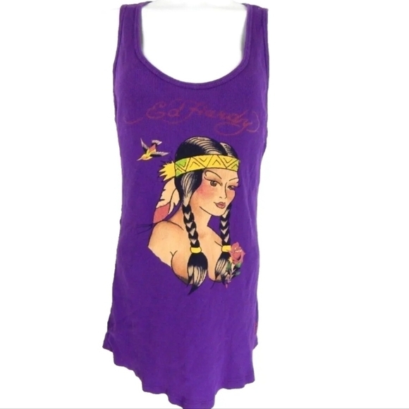Ed Hardy Vintage Y2K Native American Tank Top - Picture 1 of 3
